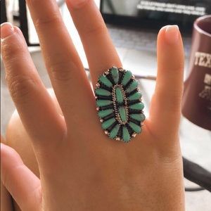 Genuine Turquoise Cluster Ring Sz. 7